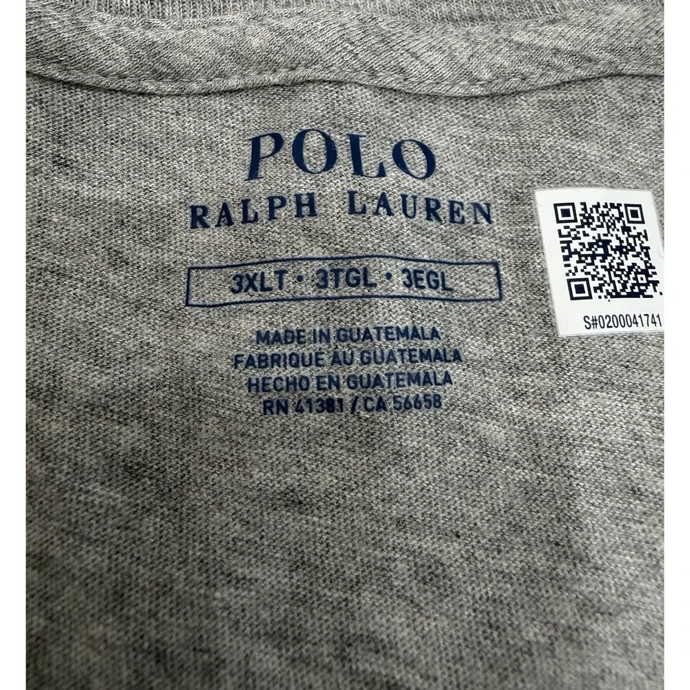 Polo Ralph Lauren M Print Shop Graphic Logo T-Shirt Grey 3XLT NWT